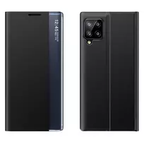 Sleep dėklas Bookcase Type dėklas with Smart Window Samsung Galaxy A22 4G dėklas telefonui juodos spalvos