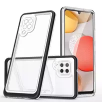 Clear 3in1  Samsung Galaxy A42 5G Frame Gel Cover juodos spalvos