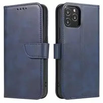 Magnetinis dėklas elegant case dangtelis su atlenkiama dalimi ir stovo funkcija Poco M4 Pro 5G mėlynos spalvos
