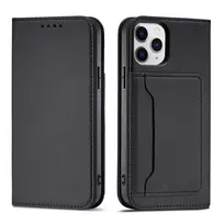 Magnetinė kortelių piniginė iPhone 12 Pro dėklas kortelėms, juodos spalvos
