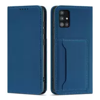 Magnet Card dėklas For Samsung Galaxy A12 5G Pouch Wallet Card Holder mėlynos spalvos