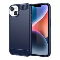 Carbon iPhone 14 Plus lankstus gelinis nugarėlės dėklas mėlynos spalvos