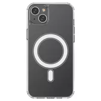 Clear Magnetic Case with MagSafe Apple iPhone 14 Plus with silver ring – dėklas telefonui skaidrus