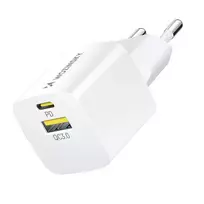 Wozinsky WWCEAC GaN USB-A USB-C 33W laidinis įkroviklis – baltos spalvos