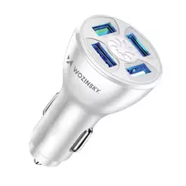 Wozinsky WCCAW 50W 4x USB-A QC automobilinis įkroviklis – baltos spalvos