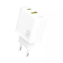 Dudao A26T GaN 25W USB-A, USB-C įkroviklis – baltos spalvos