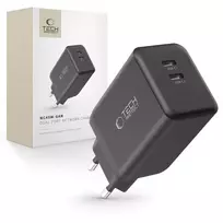 Tech-Protect NC45W-GAN 2-PORT PD45W laidinis įkroviklis – juodos spalvos