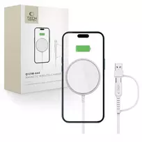 Tech-Protect QI15W-A44 Magnetic belaidis įkroviklis su MagSafe – baltos spalvos