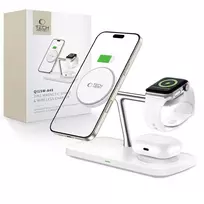 Tech-Protect QI15W-A45 3in1 belaidis įkroviklis su MagSafe for Apple Devices – baltos spalvos