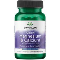 Albion Magnesium & Calcium - N90 - Magnis & Kalcis su Vitaminais D3 ir K2 - Swanson