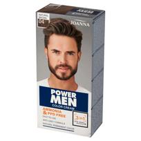 JOANNA Power Men Color Cream Hair Dye 3in1 for Men No. 04 - Natūralus rudas 100g