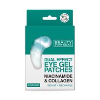 BEAUTY FORMULAS Eye Gel Patches Dviejų efektų geliniai paakių pleistrai - Niacinamidas + Kolagenas