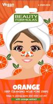 BEAUTY FORMULAS Nose Pore Strips Giliai valantys nosies pleistrai - Orange 1 pakelis - 6 vnt.
