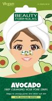 BEAUTY FORMULAS Nose Pore Strips Giliai valantys nosies pleistrai - Avokadas 1 pakuotė - 6 vnt.