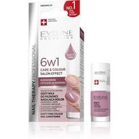 EVELINE Nail Therapy Professional Nagų Lakas, kuris suteikia spalvą, Priežiūra ir Spalva 6in1 - Dulkėtas Rožinis 5 ml