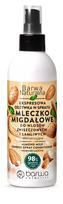 BARWA Natural Almond Milk Express Conditioner Spray pažeistiems ir trapiems plaukams 200ml