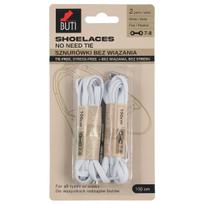 BUTI Shoelaces Batų raišteliai be mazgų (100 cm) - Balti, 2 poros
