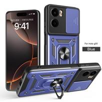 Skirta Motorola Mote G84 G85 G05 G04S G55 G35 G32 G42 G15 G04 dėklas su slankiojančiu kameros dangteliu, atsparus smūgiams, šarvuotas apsauginis dangtelis Motorola Moto G04 mėlyna