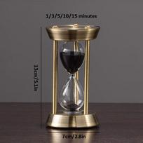 1/3/5/10/15 minučių vintažinis metalinis smėlio laikrodis smėlio laikrodis smėlio laikrodis svetainės papuošimai biuro stalo dekoras gimtadienio dovanos 1min 7x13cm juoda