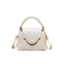 Odos Rankinė su Stručio Raštu Moterims Nišinė Mada Vienos Peties Crossbody Krepšys white