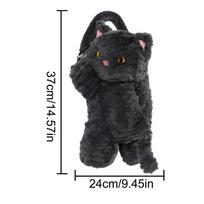 Plush Tissue Dispenser Plush Hangable Animal Car Tissue Holder 2 In 1 Car Tissue Box And Trash Can Decorative Organizer Black