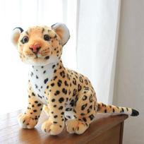 Pliušinis žaislas, imituotas gyvūno kimšimas, žaislinė lėlė Liūtas Leopardo audinio lėlė Miela lėlė pagalvė Vaikų gimtadienio dovana 23cm