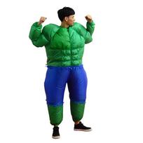 Pripučiamas Hulko kostiumas+Hulko Helovino vaidmenų vakarėlis Keršytojų lėlės kostiumas Cosplay 150-190CM žalia