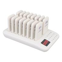 Restorano šauklių sistema nuo 1 iki 16 vibracijos, garsinio signalo, mirksėjimo režimų 433,92 MHz 500 m 999 s belaidė EU Plug balta