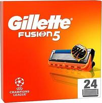 "Gillette Fusion5" 24 keičiamieji peiliukai su didesne slydimo juostele, užtikrinančia sklandų slydimą, ir 5 peiliukais neįtikėtinai kruopščiam ir patogiam skutimuisi