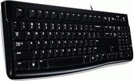 "Logitech K120" laidinė "Windows" klaviatūra, USB prievadas, "Silent Touch", tvirta, atspari purslams, reguliuojamas klaviatūros stovas, JAV QWERTY išdėstymas - juoda