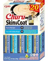 INABA Churu Cat Skin Coat 20x14g tuno, tuno ir šukučių kreminis skanėstas katėms