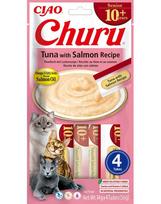 INABA Churu Cat Senior Tuna with Salmon 4x14g skanėstas vyresnio amžiaus katėms su tunu ir lašiša