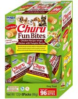 INABA Dog Churu Fun Bites Chicken with Pumpkin 8x12g vištienos ir moliūgų apkepai šunims