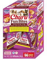 INABA Dog Churu Fun Bites Chicken with Sweet Potato 8x12g vištienos ir saldžiųjų bulvių apkepai šunims