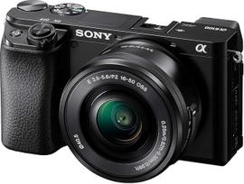 "Sony Alpha 6100" APS-C veidrodinis fotoaparatas, greitas 0,02 s automatinis fokusavimas su žmonių ir gyvūnų akių aptikimo funkcija, 4K filmavimas ir pakreipiamas ekranas