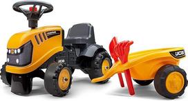 JCB statybvietės automobilis su priekaba - nuo 12 mėn. kastuvas ir grėblys - 2 stiliai, kuriuos galima personalizuoti - personalizuota numerio lentelė - 215C