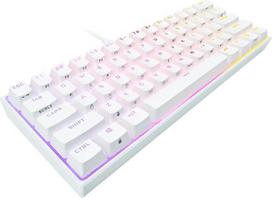 "Corsair K65" RGB mini 60 % mechaninė žaidimų klaviatūra (reguliuojamas RGB apšvietimas, "Cherry MX Speed" klavišai, PBT "Double Shot" klavišų dangteliai, "AXON" technologija) QWERTZ, balta