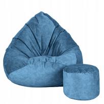 Sėdmaišis su pufu Mega Premium Terra Velour XL, 90x120 cm, tamsios turkio spalvos
