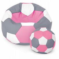 Sėdmaišis su pufu Ball XXXXL (100 cm), Pink/White/Grey