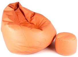 Sėdmaišis su pufu Mega Comfort XXL, dirbtinė oda, lašišinės spalvos
