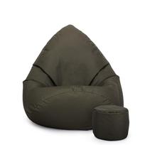 Sėdmaišis su pufu Mega Comfort XXL, kodura, tamsiai žalias