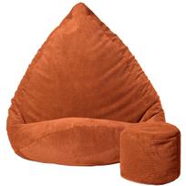 Sėdmaišis su pufu Mega Dot Velour XL, 90x120 cm, plytų spalvos