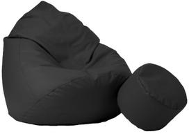 Sėdmaišis su pufu Mega Comfort XXL, kodura, juodas