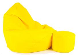 Sėdmaišis su pufu Mega Comfort XXL, dirbtinė oda, geltonas