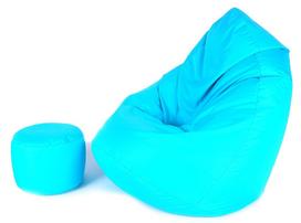 Sėdmaišis su pufu Mega Comfort XXL, dirbtinė oda, turkio spalvos