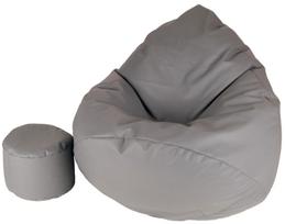 Sėdmaišis su pufu Mega Comfort XXL, dirbtinė oda, pilkas