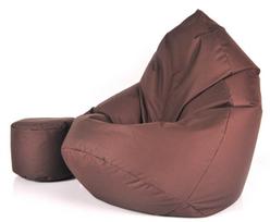 Sėdmaišis su pufu Mega Comfort XXL, kodura, rudas