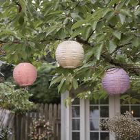 Lights4fun Set of 3 LED Solar Lanterns Tyvek Pastel Moroccan Lantern Outdoor Garden Lighting