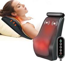 Snailax 4D Shiatsu kaklo masažuoklis su šiluma ir vibracija, minkymo masažuoklis nugarai, kaklui ir pečiams, masažinė pagalvėlė Dovanos vyrams moterims