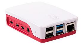 Raspberry Pi plastic case for a 4B computer, white